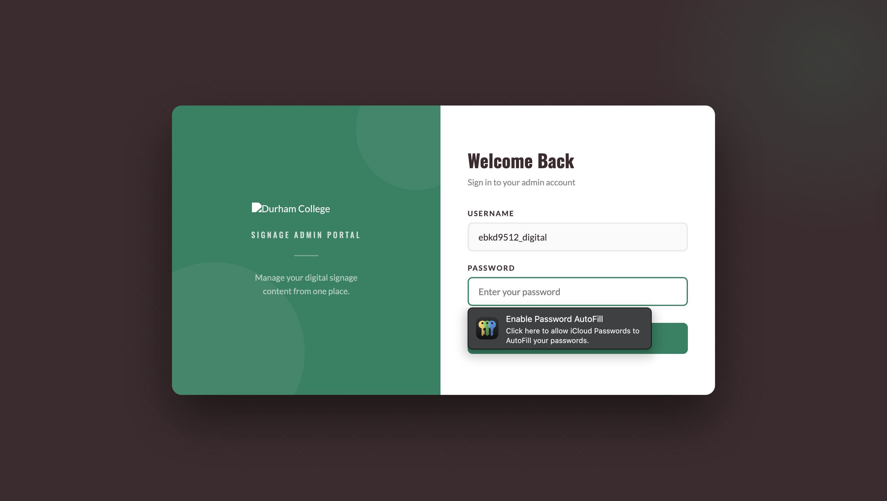 Digital signage storyboard screen